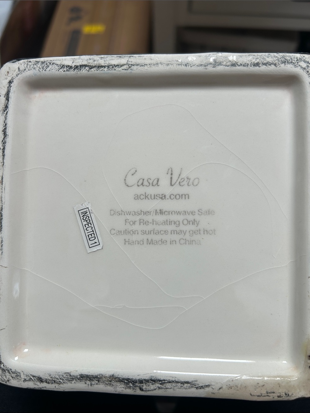 Casa Vero White Ceramic Square Dish